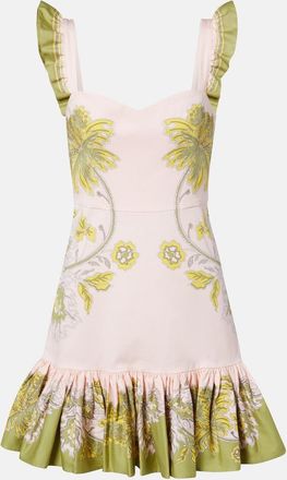 La DoubleJ Gingerbread printed cotton-blend minidress
