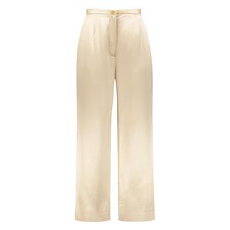 Khaite Wide Trousers, female, Beige, 2XS, Wide Leg Trousers with Pockets