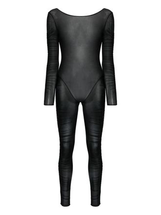 Maison Close Nuit Fauve naked-back long-sleeves jumpsuit - Black