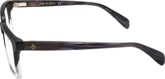 Rag & Bone RNB7053G2W853 Grey Horn Square Eyeglasses - Black