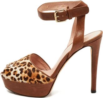 Stuart Weitzman Sandali leopardati Pre-owned 125mm - Marrone