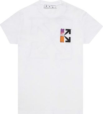 Off-white Off White Uniseks Slim T-shirt met kleurverloop logo voor volwassenen (Wit)