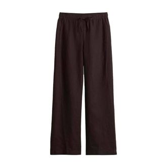 OPUS Mileni Resort Wijde Broek - Dames - Broeken - Bruin - Maat: XS Linnen