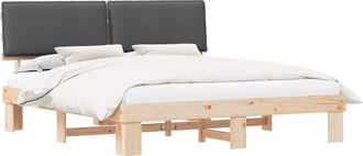 vidaXL Letto Con Testiera Rivestita Grigio Scuro 200 X 200 Cm Vidaxl