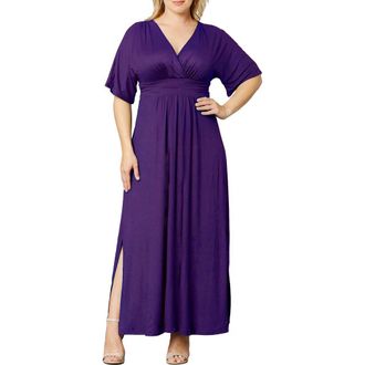 Kiyonna Vienna Maxi Dress in Plum Passion at Nordstrom, Size 0X