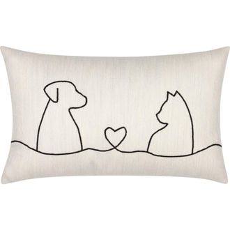 Elaine Smith Faithful Friends Hand Embroidered Indoor & Outdoor Woven Accent Pillow at Nordstrom, Size 12X20