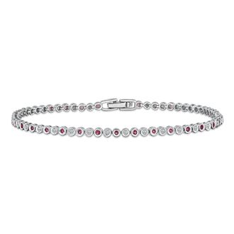The Diamond Store 0.46ct Ruby and 0.35ct Lab Diamond Bracelet in 925 Sterling Silver