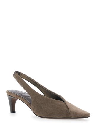Brunello Cucinelli Calf Leather Slingback Heel - Brown