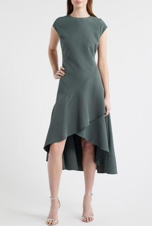 Chelsea28 Cap Sleeve High Low Midi dress in Green Urban at Nordstrom Rack, Size X-Small