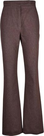 Max Mara Galizia Broeken - Dames - Wijde Broeken - Bruin - L - Katoen - Broeken
