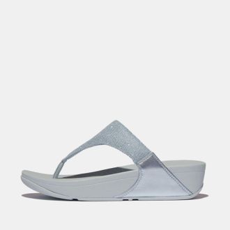 FitFlop Womens Fit Flop Lulu Shimmerlux Toe-Post Sandals in Blue