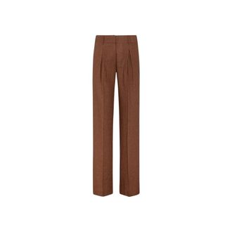 Hinnominate Straight Trousers, female, Brown, Size: XS Straight Trousers