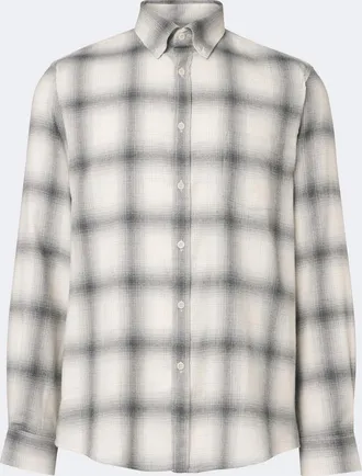 Sunspel Camisa de franela de algod&oacute;n a cuadros
