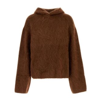 S&eacute;fr Hoodies, male, Brown, Size: S Stretch Mohair Blend Sweatshirt