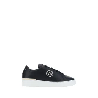 Philipp Plein Black Calf Leather Bos Taurus Low Top Mens Sneakers