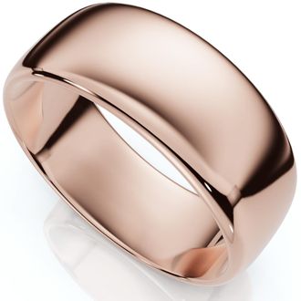 Pompeii3 8mm Dome High Polished Wedding Band 10k Rose Gold