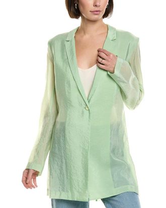 Sally Lapointe Lapointe Sheer Silk-Blend Blazer