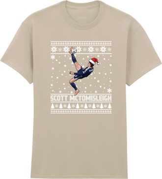 Generic Scott McTominay Christmas T-Shirt, Overhead Kick Goal Ugly Xmas Gift, Scotland World Cup Fans Christmas T-Shirt(Sand, L)