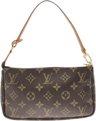 Louis Vuitton Pre-owned Monogram Accessory Pouch - Dames - Vintage Schoudertas - Bruin - ONE Size - Vintage