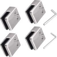 OEM Juego De 4 Abrazaderas De Vidrio De Acero Inoxidable 304 Con 2 Llaves Hexagonales - Aptas Para Paneles De Vidrio De 8-10 Mm - Soporte De Vidrio Ajusta