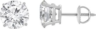 Grown Brilliance 5 Carat 14K White Gold Round Cut Lab Grown Diamond Stud Push Back Earrings for Women-Color/Clarity-JSI+