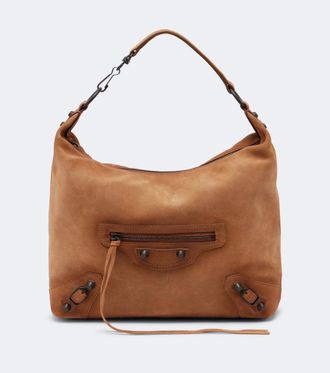 Balenciaga Le City Small suede shoulder bag