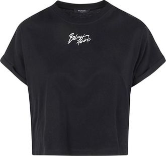 Balmain Cropped Ss T-Shirt Clothing