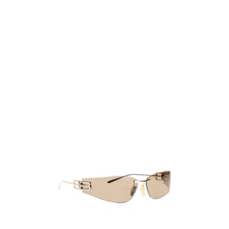 Balenciaga Womens Gold Metal Sunglasses