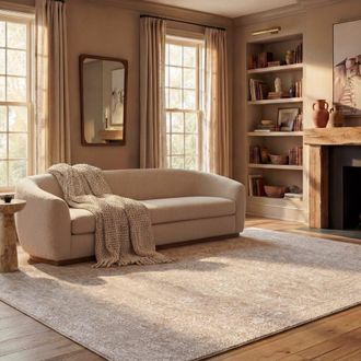 Safavieh Alfombra contempor&aacute;neo de poli&eacute;ster beige/blanco, 91 x 152 cm