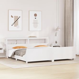 Berkfield Home Bed Frame without Mattress White 180x200 cm Super King Solid Wood Pine