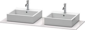 Duravit Consola Duravit Xsquare 063g, 1400x 550 Mm, 2 Recortes, Color (frente/cuerpo): Laca Blanca Lila Alto Brillo - Xs063gb2727