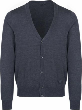 Armani Klassieke Cardigan - Heren - Truien - Grijs - Maat: XL Zijde