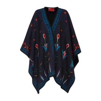 La DoubleJ Jassen, Dames, Veelkleurig, ONE Size, Wol, Omkeerbare Poncho
