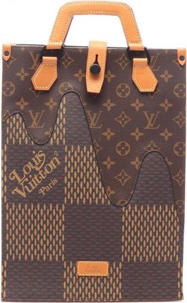 Louis Vuitton Brown Ebene Coated Canvas Leather Handbag Tote Bag (Pre-Owned)