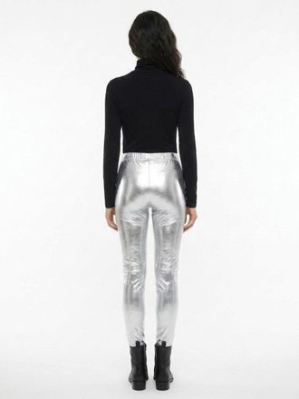 Dolce & Gabbana Metallic Elastane Leggings - Silver