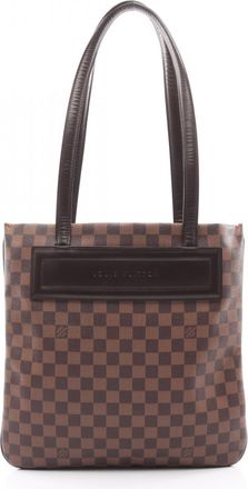Louis Vuitton Brown Damier Canvas Coated Canvas Leather Tote Bag (Pre-Owned)