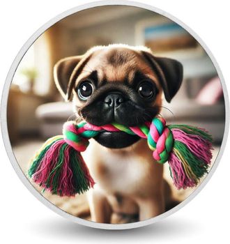 OEM Moneda Plateada De 1 Oz De Pug Playtime