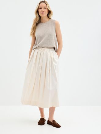 Contemporaine Womens Satiny drawcord-waist skirt