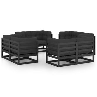 vidaXL Muebles De Jard&iacute;n 8 Piezas Con Cojines De Madera De Pino Maciza Vidaxl