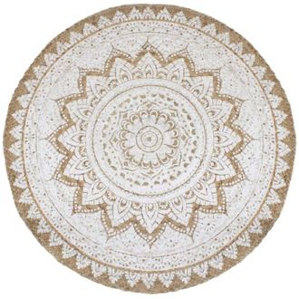 vidaXL Alfombra Redonda Yute Trenzado Estampado 180 Cm Vidaxl