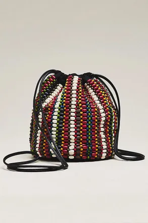 Anthropologie THE GREAT. Beaded Cinched Bucket Bag