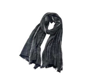 Generic Men Striped Cotton Linen Scarf Men Women Soft Warm Pashmina Short Tassel Scarves Accessories Shawls Black