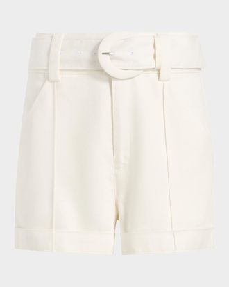 Cinq &agrave; Sept Aldi Belted Wide-Leg Linen Shorts