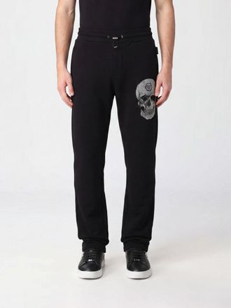 Philipp Plein Pantaloni jogging in jersey con stampa Skull e logo di strass