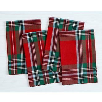 Solino Home Linen Dinner Napkins - Madras Holiday Plaid, 20 x 20 in Red at Nordstrom, Size Large
