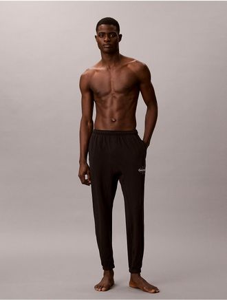 Calvin Klein Mens Icon Cotton Stretch Monologo Sleep Joggers - Black - XL