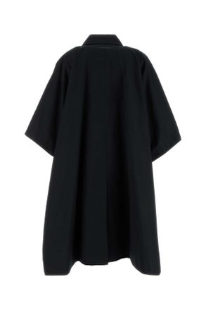 Maison Margiela Womens Black Cotton Overcoat Cotone Cappotti