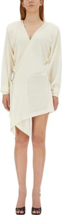 The Attico Wollen Mini Jurk - Dames - Korte kleedjes - Wit - M - Wol - Kleedjes
