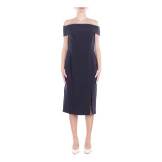 Ralph Lauren Lauren Midi Jurk - Dames - Casual kleedjes - Blauw - M - Polyester - Kleedjes