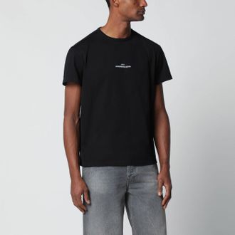 Maison Margiela T-shirt nera con logo distorto